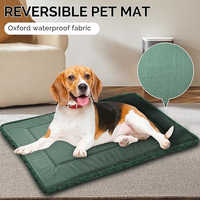 Dog Bed Mat for Small/Medium/Large Dogs Sleeping, Soft, Durable, Washable & Anti-Slip Crate Pads, Reversible Dog Mat Bed Kennel Mat Cat Bed M(30"*20"*1.5")