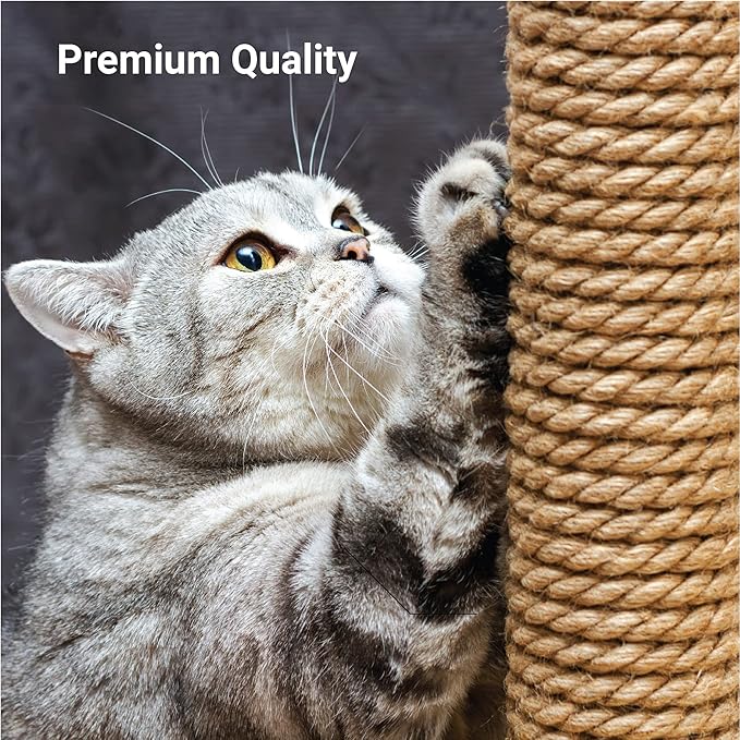 SVD.PET Cat Scratching Post, Kitten Scratcher with Replaceable Natural Jute Scratching Tube, Hanging Cat Toys Included.