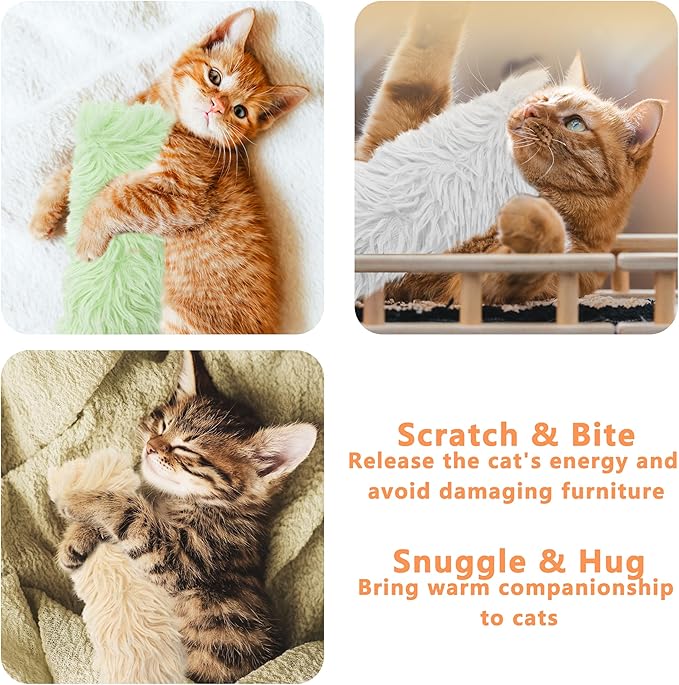 3 Pack Catnip Toys,Soft and Durable Cat Pillows Toys, Crinkle Sound Catnip Catnip Toys,Indoor Interactive Cat Kicker Toy, Companion Toys for Cats (Gray Set)