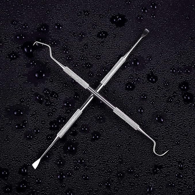 Mudder 4 Pieces Dog Dental Tools Pet Tooth Scaler and Scraper Set Stainless Double Headed Cleaning Tool Tartar Remover for Dogs Cats