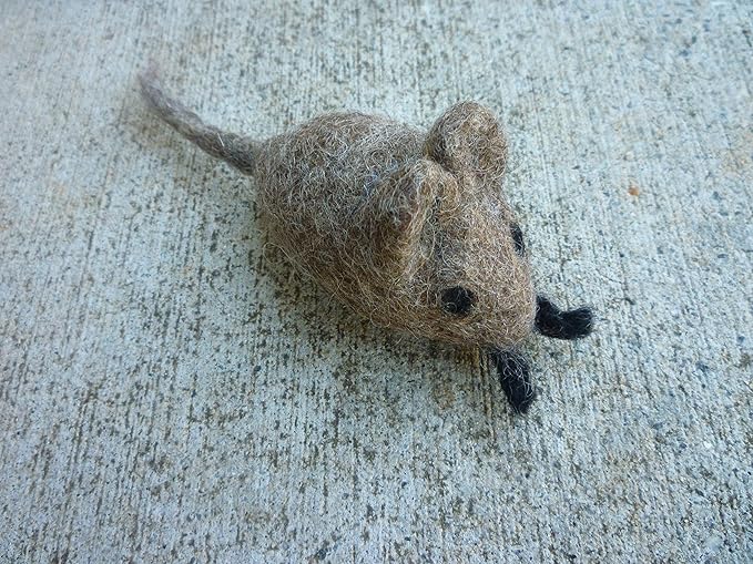 Felt Wool Ball and Mouse Toys for Cats and Kittens, Adorable Colorful Soft Quiet Fabric Balls, Without Catnip, Handmade - for Cat Lovers, 2 Mice 3 Balls