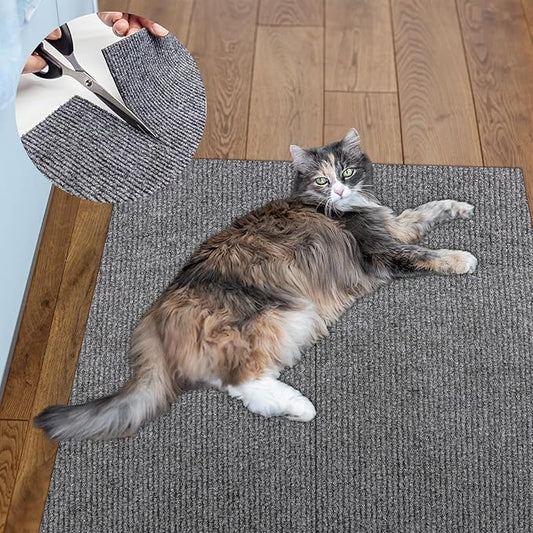 Cat Carpet Protector 47.2"x15.8", Wall Corner Cat Scratcher Pad for Indoor,Trimmable Self-Adhesive Cat Scratching Mat Furniture Protector for Couch Sofas Door