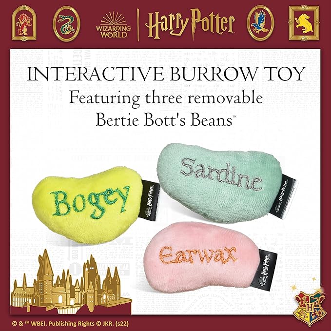 Harry Potter 10 Inch Bertie Botts Jelly Bean Burrow Pet Toy | Dog Toy Bertie Botts Jelly Beans | Bertie Botts Dog Toy with Jelly Beans 10 Inch | Plush Dog Toy