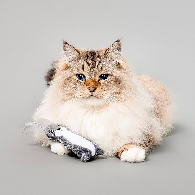 Arctic Collection Cat Toy | Feather Arctic Hare for Indoor Cats | Cute Interactive Plush Toys for Swatting & Playing | Eco-Friendly & 100% Recycled Materials