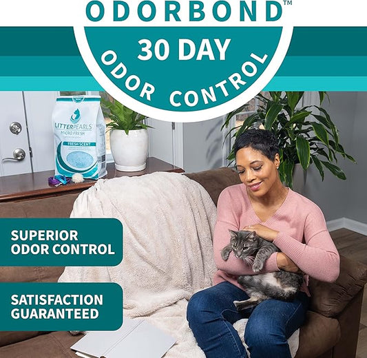Litter Pearls Micro Fresh Scented Non-Clumping Crystal Cat Litter with Odorbond, 7 lb