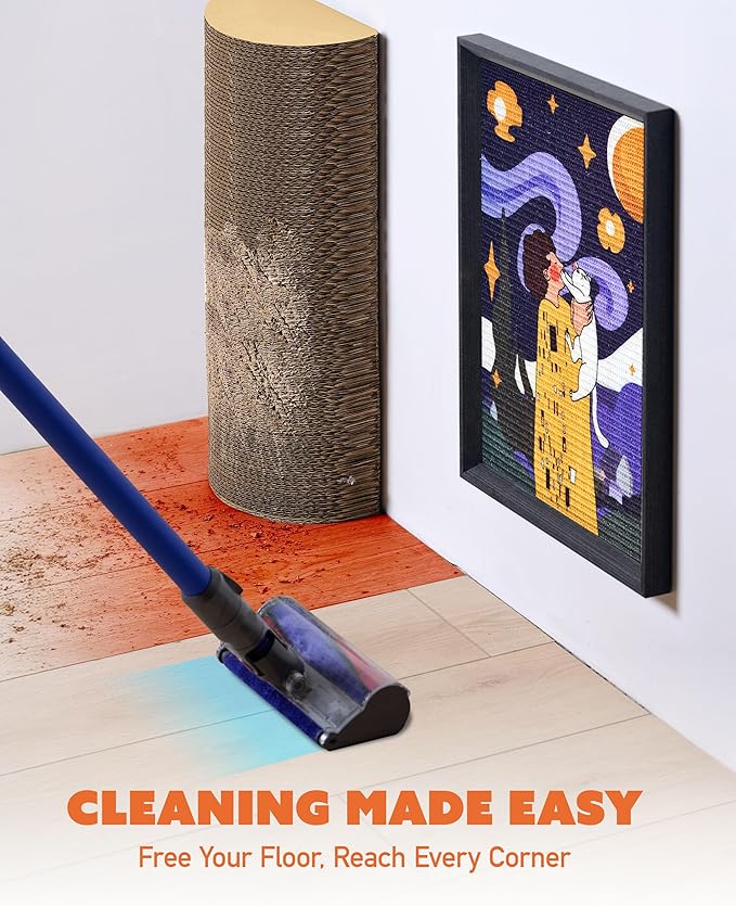 Decorative Wall Art Sisal Cat Scratcher with Vertical Mounted Setup, 14x20 Large & Durable Scratch Pad Ideal for Adult Cats with Gallery-Style Frame That Looks Like a Painting (Girl with Purr)