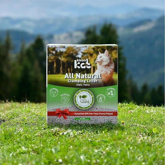 All Natural Clumping Cat Litter – Multiple Scents – Low Dust, Odor Control – (Aloe Vera) 18 lb - Surprise Toy Inside