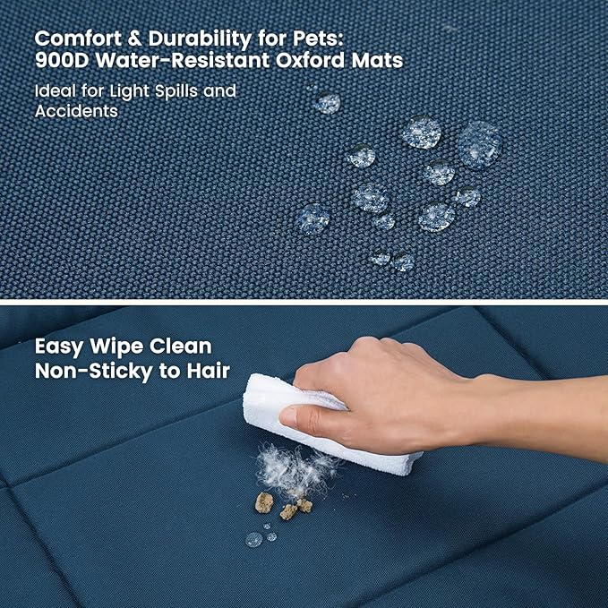 Miguel Oxford 900D Outdoor Waterproof Dog Bed for Metal Dog Crates Water-Resistant All Weather Pet Mat Durable Easy Wipe Clean Travel Indoor Outdoor Puppy Cat Crate Bed 36inch, Dark Blue
