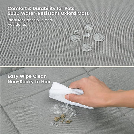 Miguel 900D Oxford Outdoor Waterproof Dog Crate Bed, Water-Resistant Durable Easy Wipe Clean All Weather Pet Mat, Travel Indoor Outdoor Puppy Cat Crate Bed 36inch, Gray