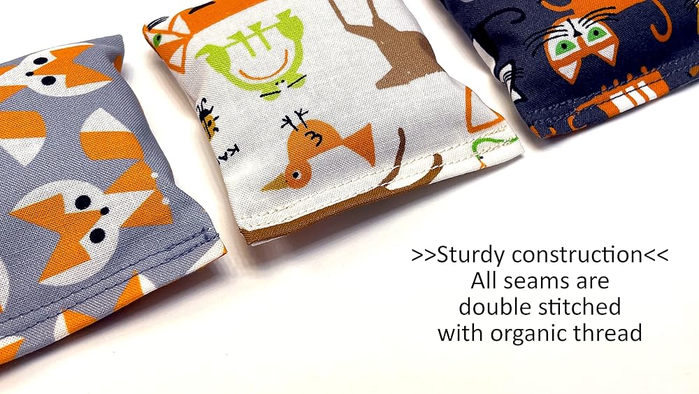 Organic Catnip Toys, Made with GOTS Certified Organic Fabric, Organic Catnip, Organic Thread, One package of 3 toys, Handmade in the USA