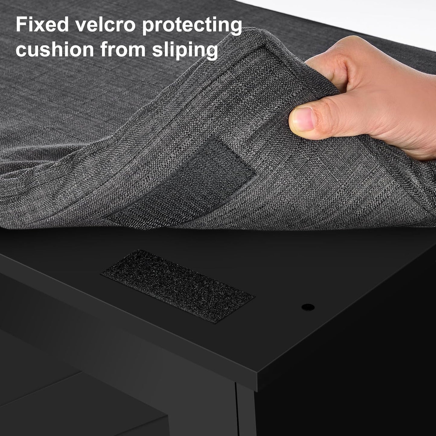 2-Tier Storage Bench, Shoe Bench with Padded Seat Cushion, Entryway Bench with 2 Barn Doors, Adjustable Shelf, 13.8" D x 39.4" W x 17.7" H, for Entryway, Living Room, Bedroom, Black