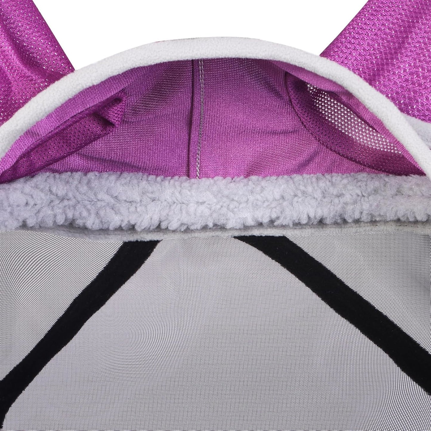 Harrison Howard CareMaster Pro Luminous Horse Fly Mask Large Eye Space Standard with Ears UV Protection for Horse Dark Magenta Full Size