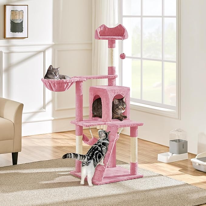 Yaheetech Cat Tree Tower for Indoor Kitten, Multi-Level Cat Towers Condo with Scratching Posts & Tunnel, Pet Furniture