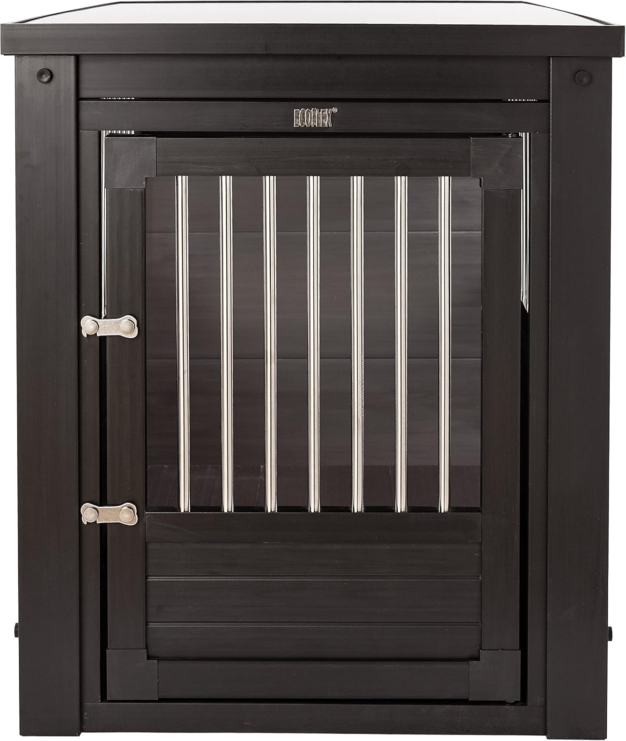 New Age Pet ECOFLEX Dog Crate End Table - Furniture-Style Pet Crate for Crate Trained Dogs - Stainless Steel Tubing & a Latched Closure - 10 Year Manufacturer's Warranty.