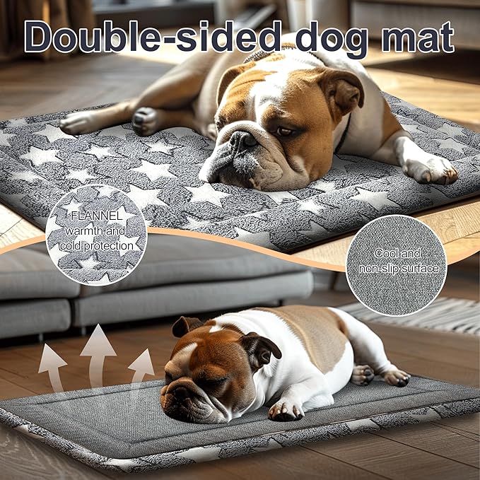Dog Bed Mat, Reversible Crate Pads for Small/Medium/Large Dogs & Cats Sleeping, Portable & Soft, Dog Beds Crate Pad M(30"*20"*1.5")