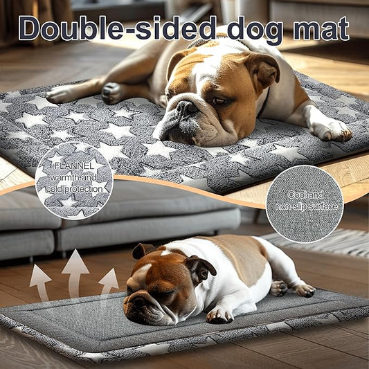 Dog Bed Mat, Reversible Crate Pads for Small/Medium/Large Dogs & Cats Sleeping, Portable & Soft, Dog Beds Crate Pad M(30"*20"*1.5")