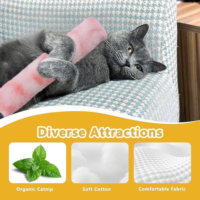 3 Pack Catnip Toys,Soft and Durable Cat Pillows Toys, Rich Color Catnip Toys,Indoor Interactive Cat Kicker Toy, Companion Toys for Cats (Pastel Set)