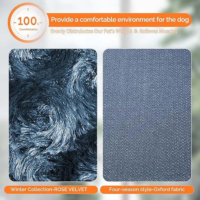 Dog Beds Crate Pad, Dog Bed Mat for Medium Dogs Sleeping, Soft, Durable, Washable & Anti-Slip Crate Pads, Reversible Kennel Mat Cat Bed M(30 * 20 * 1.5")