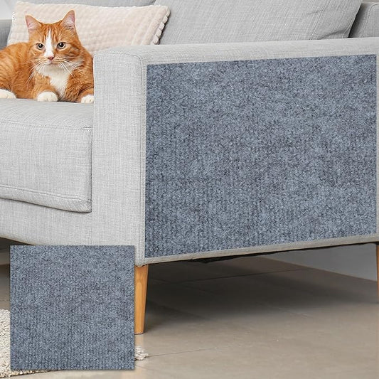 uxcell Self-Adhesive Cat Scratching Mat, 1 Roll 236" x 236" Couch Protector from Cat Claws for DIY Sofa, Wall, Doors, Cut Anti Cat Scratch Pad Carpet Mat, Light Gray