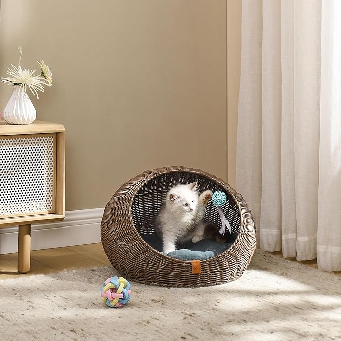 Sam's Pets Nala 20'' Dog Cat Bed in Brown Oak