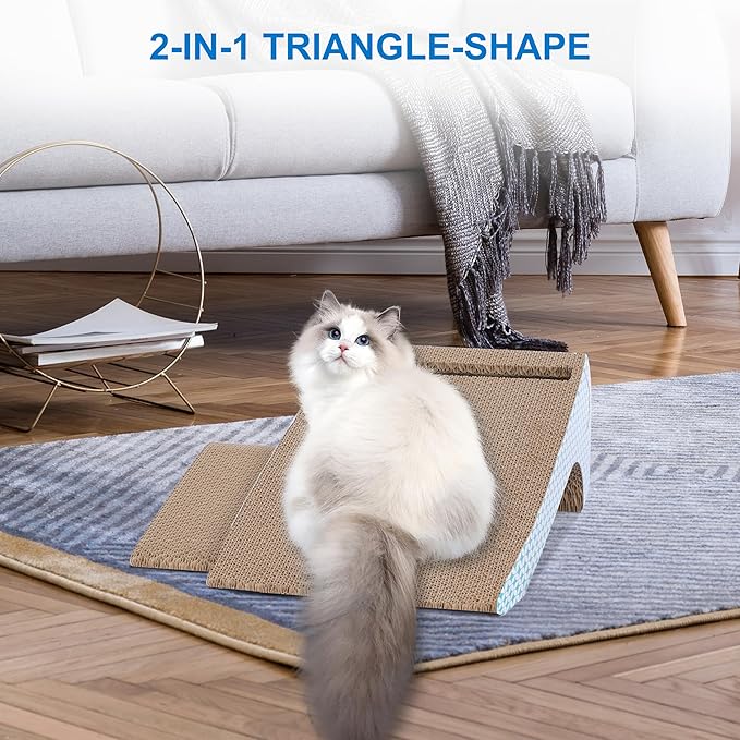 FluffyDream Slope Cut Ball Cat Scraper Combination - Durable Cat Leisure Bed - Indoor Scraper and Play House - Corrugated Toy Cat Birthday - 17.1L*7.4W*6.5H