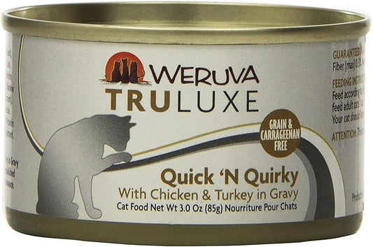 Weruva Truluxe Cat Food, Quick 'N Quirky with Chicken & Turkey in Gravy, 3Oz Can (Pack of 24)