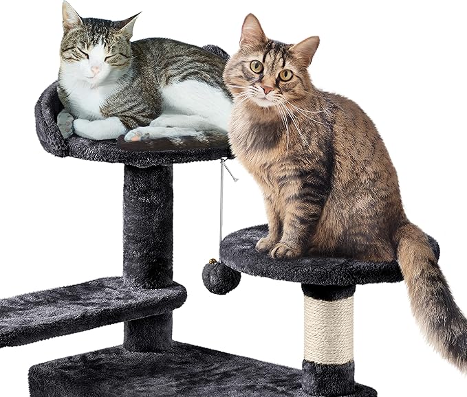 Topeakmart Multi-Level Cat Tree for Indoor Cats Cat Tree Tower for Large Cats with Sisal-Covered Scratching Posts, Condo, Stable Cat Tower, Cat Furniture Play Center for Indoor Cats Activity
