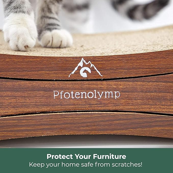 Premium Scratching Board/Scratch Lounge for Cats - Scratcher/Cat Scratching Pad - with Corrugated Board & Catnip - Cardboard Scratching Board