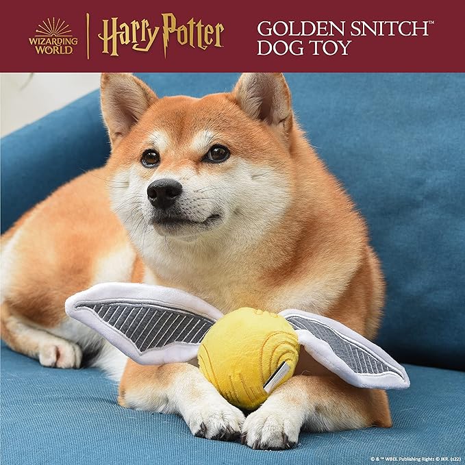Harry Potter Snitch Pet Squeaker Toy | Dog Toy Snitch Squeaker Ball | Quidditch Inspired Dog Toy for Pets | Crinkle Dog Toy, Dog Ball Toys, Squeaky Ball for Dogs