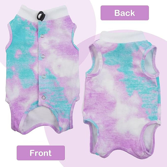PUMYPOREITY Cat Recovery Suit for Surgery and Skin Diseases - Alternative to Cone of Shame, Female Spay Surgical Suit, Purple, M