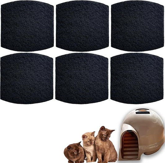 Cat Litter Box Replacement Filters for Petmate Booda Clean Step Cat Litter Box, Activated Charcoal Filters Replacement to Absorb Odors and Litter Box Deodorizer for Keep Home Fresh (6 Pack)