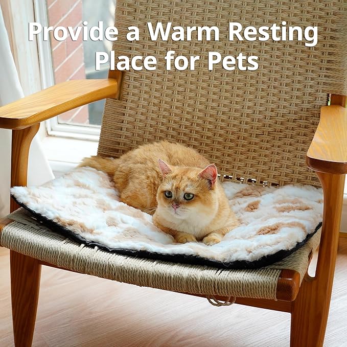 Self Warming Cat Bed, 30" x 20" Ultra Soft Cat Dog Pet Heating Pad for Indoor Outdoor, Non-Slip Heated Dog Mat Thermal Blanket