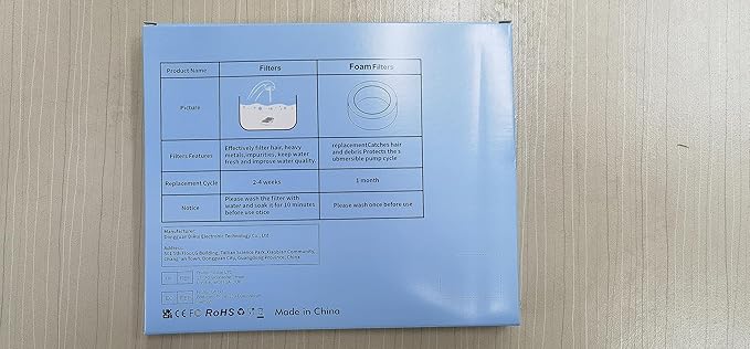 Cat Water Fountain Filters Replacement: 6 Carbon Filters + 6 Sponge Filters - Pet fountain with filter for keeping water fresh and clean, for 2L Cat Fountain H3 GOOSTOO