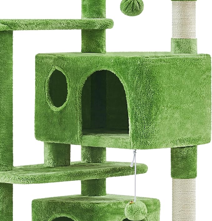 Topeakmart Cat Tree, 57in Cat Tree Tower for Indoor Cats with Basket Top Perches Sisal Scratching Board and Dalling Ball, Cat Activity Center for Kittens