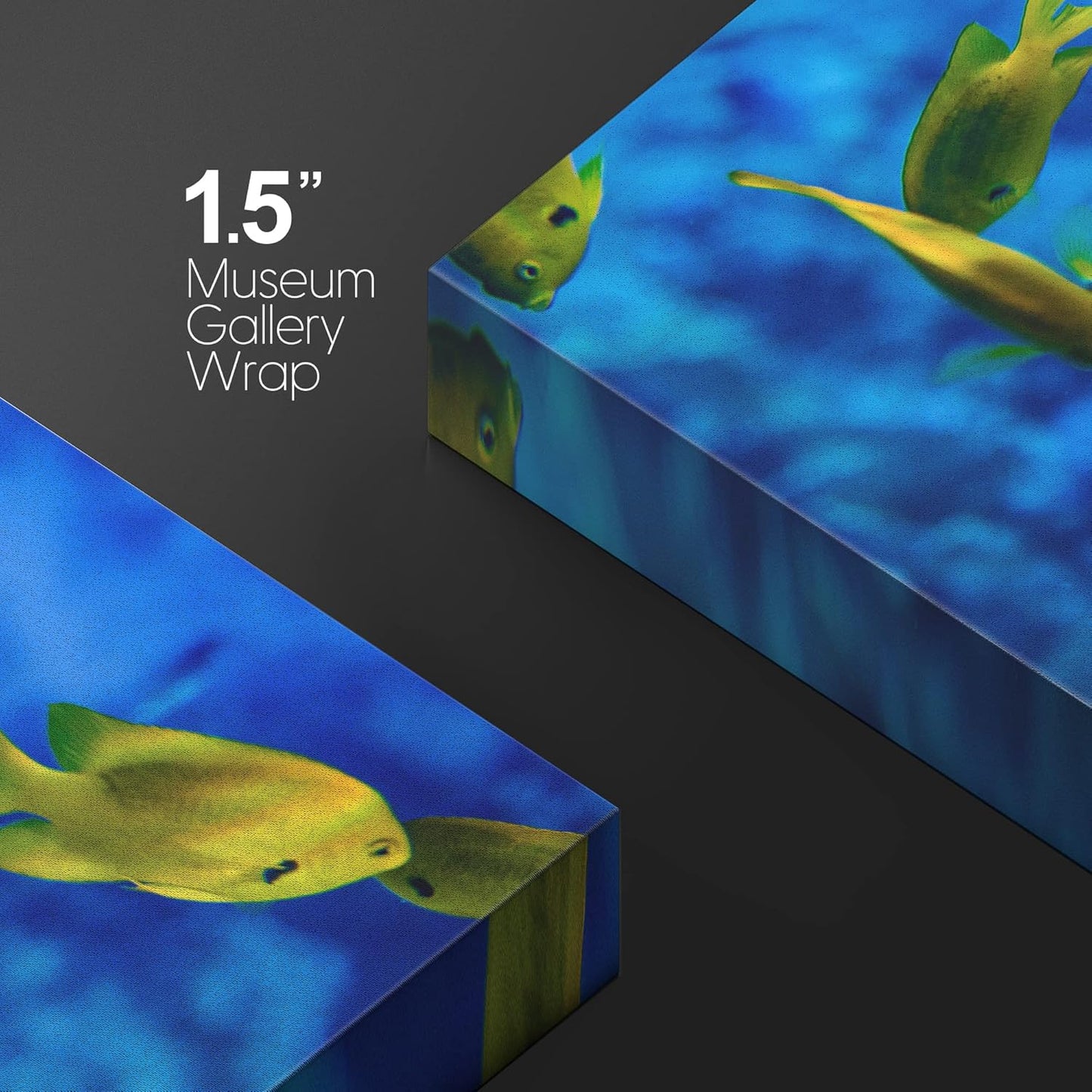 wall26 Canvas Print Wall Art Striped Yellow Tropical Fish Coral Reef Sea Nature Animals Photography Realism Rustic Scenic Landscape Wilderness Colorful for Living Room, Bedroom, Office - 12"x18"