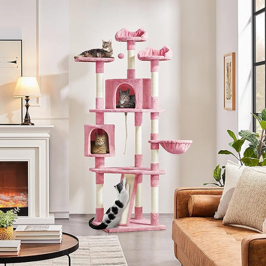 Yaheetech 79in Cat Tree Multi-Level Cat Tower with Scratching Posts for Indoor Cats, Cat Furniture Play Center for Cats and Kitten