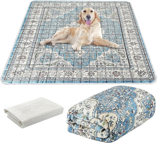 Extra Large Washable Pee Pads for Dogs (72"x72"), Upgrade Reusable Puppy Pads with Non-Slip Rug Pad, Super Thickening Absorbent Leakproof Dog Traning Pads Whelping Pad for Dogs, Doggie