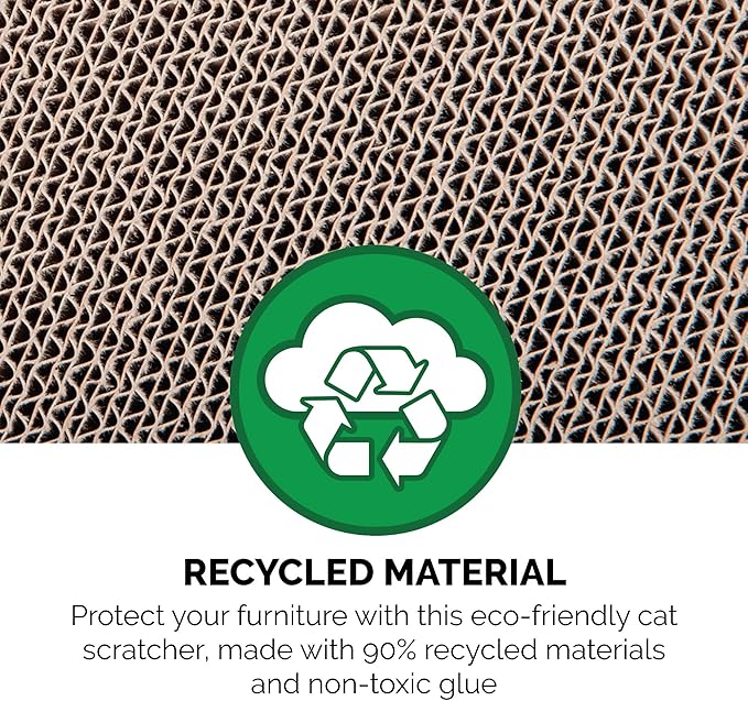 Furhaven Scratching Pad Ball Track Cat Toy w/ Catnip for Indoor Cats - Archway Busy Box Scratcher - Tan, One Size