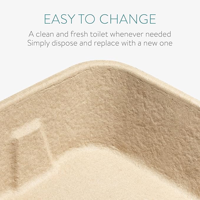 Navaris Disposable Cat Litter Trays (Pack of 5) - Cardboard Liner Tray for Cats Made of 100% Paper - Use Alone or As Box Liners - 15.9" x 11.8"