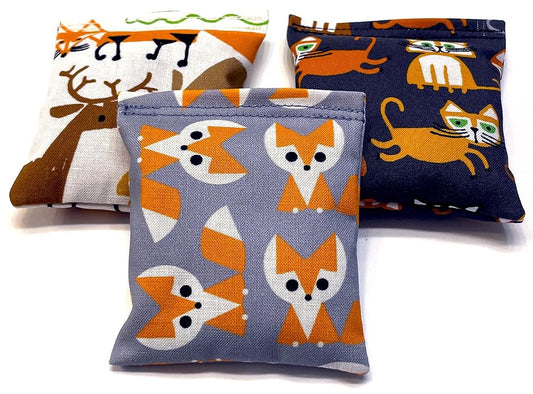 Organic Catnip Toys, Made with GOTS Certified Organic Fabric, Organic Catnip, Organic Thread, One package of 3 toys, Handmade in the USA