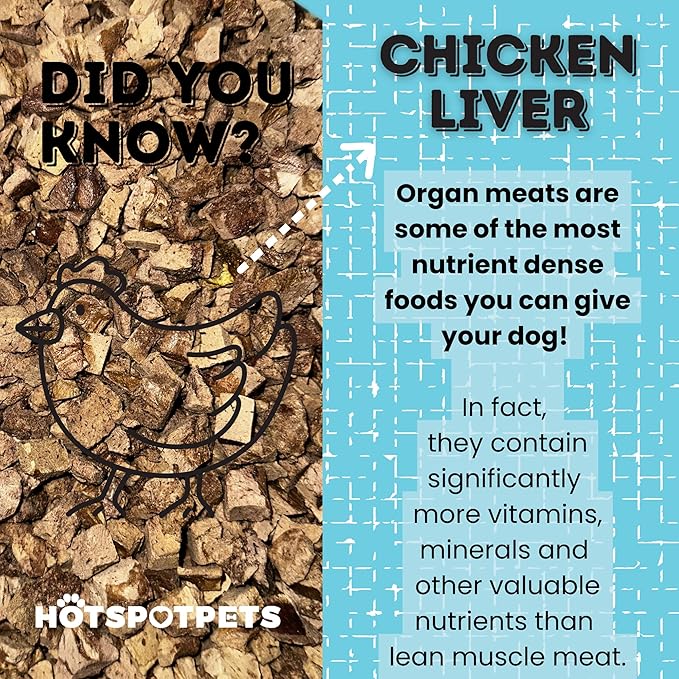 hotspot pets Freeze Dried Chicken Liver Treats for Cats & Dogs -1LB Big Bag-Made in USA- Single Ingredient All Natural, Grain-Free - Perfect for Training, Food Topper or Snack