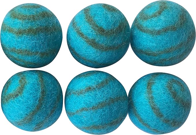 Wool Ball Cat Toy - 6PC - 100% Wool Cat Toys for Indoor Cats Interactive