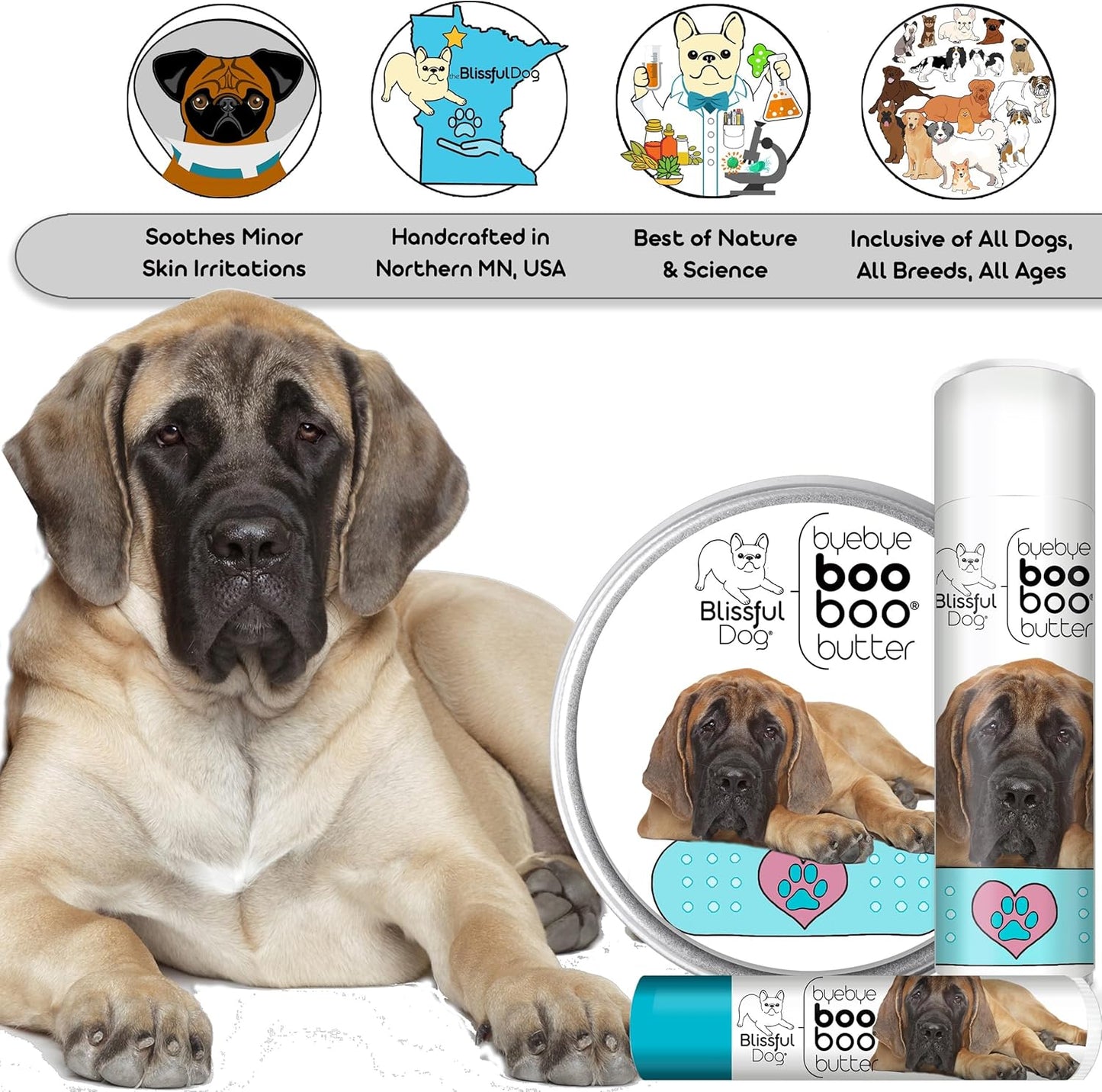 The Blissful Dog 2 oz TIN Mastiff Booboo Butter