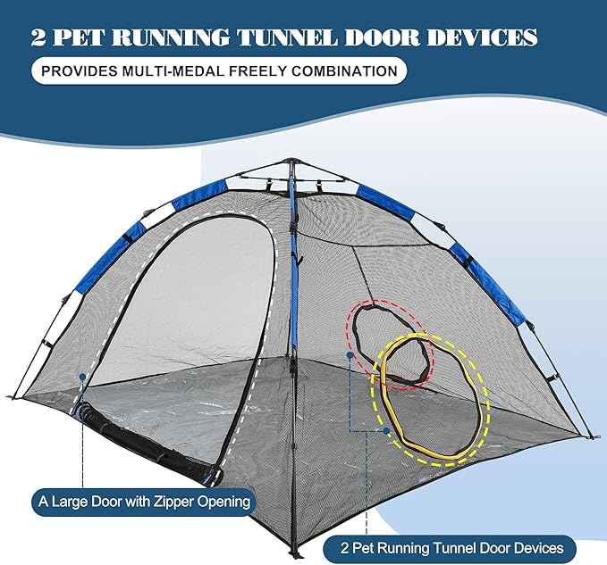 Outdoor Cat Enclosure -Portable Pet Playpen for Outside with Cat Tunnel, Cube Combo,Pet Cage for Cats, Kittens, Dogs and Small Animals
