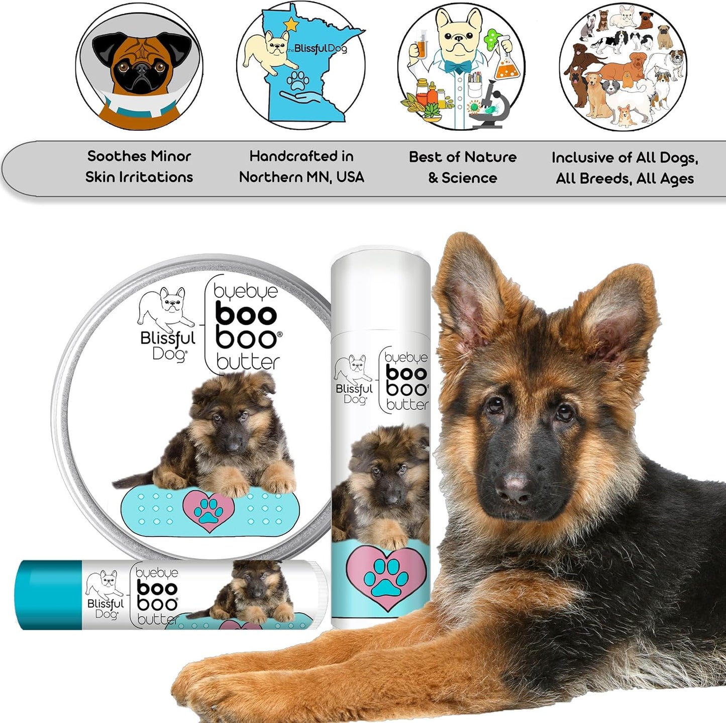 The Blissful Dog 8 oz TIN German Shepherd Booboo Butter