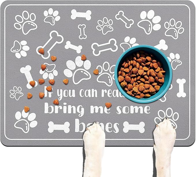 Pet Feeding Mat for Floors Waterproof Dog Mat for Food and Water Absorbent Quick Dry Non Slip mat for Cat Bowls