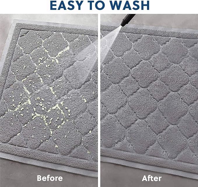 WePet Cat Litter Box Mat, Kitty Premium PVC Pad, Durable Trapping Rug, Phthalate Free, Urine-Resistant, Scatter Control, L 35 x 23 Inch, Grey