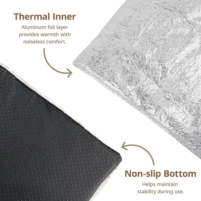 Self Warming Cat Bed, 30" x 20" Ultra Soft Cat Dog Pet Heating Pad for Indoor Outdoor, Non-Slip Heated Dog Mat Thermal Blanket