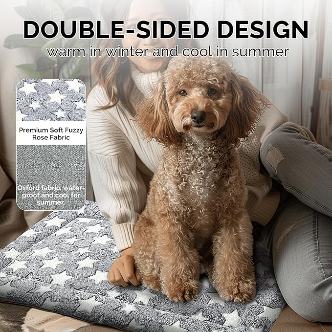 Dog Bed Mat - Comfortable Dog Kennel Pad, Multi-Purpose Dog Crate Bed & Dog Bed Mats for Dogs & Cats – Soft Dog Crate Mat & Dog Bed Crate Mat for Dog & Cat (Gray, L(35 * 23 * 1.5))