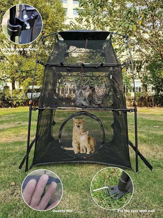 Portable Large Pop Up Pet Cat Tents Enclosures for Outside Patio